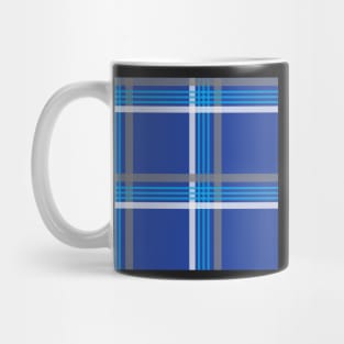 CLARK PLAID PILLOWS BLUE, GRAY, WHITE, PATTERN DESIGN FOR PILLOWS, THROWS, BLANKETS, DUVET COVER Mug